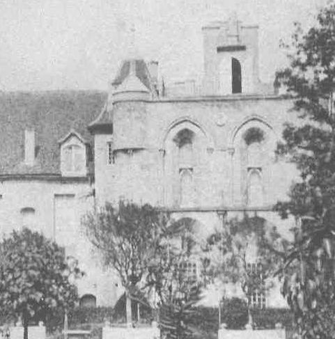 Fig. 1: Toit-terrasse de l'enfermerie de Fontenay aménagé en observatoire, v. 1860, archives Aynard, de Fontenay (tiré d’André 2003, p. 87)
